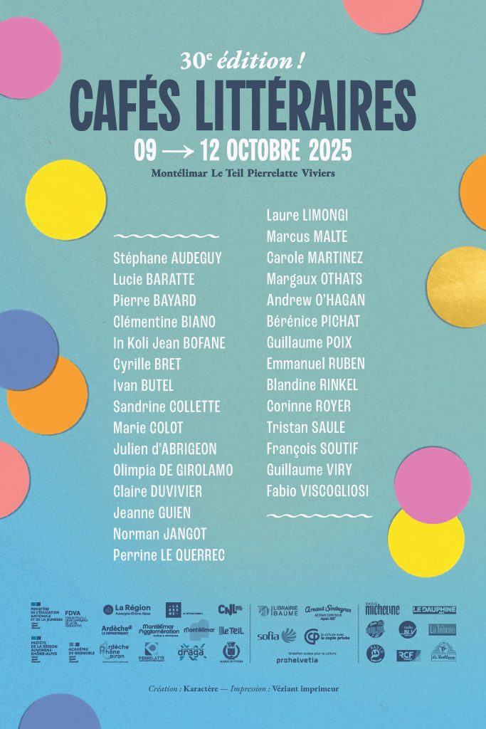 Liste autrices et auteurs festival des cafés littéraires 2025